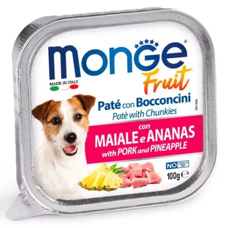 Влажный корм Monge Dog Fruit собак со свининой и ананасом 100г