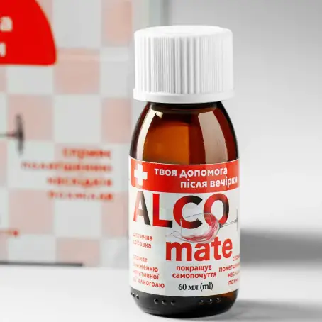 ALCO mate Средство от похмелья, 60 мл в бутылке