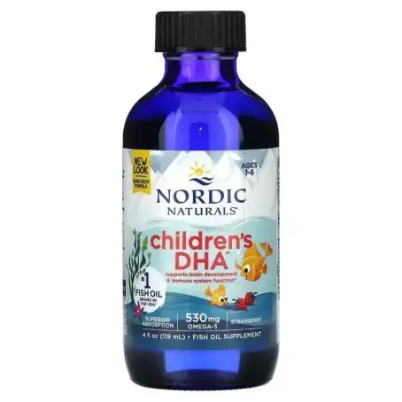 Рыбий жир для детей CHILDREN'S DHA NORDIC NATURALS клубника 119 мл