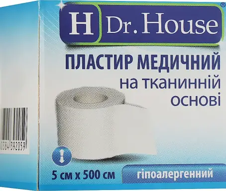 ЛЕЙКОПЛ "H Dr. House" на н/ткан. основе 5 см х 500см пласт.уп