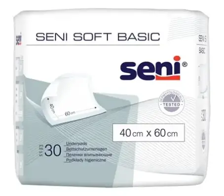 Пеленки Seni Soft Basic одноразовые гигиенические 40х60 см, 30 шт