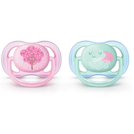 Пустушка Philips Avent Ultra Air з декором, 0-6 міс, 2 шт. (SCF343/20)