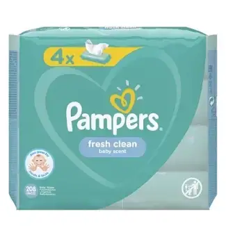 Салфетки влажные Pampers Fresh Clean детские, 208 шт (4 х 52 шт)