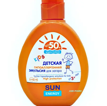 ЭМУЛЬСИЯ ДЛЯ ЗАГАРА ДЕТ. SUN ENERGY гипоаллерг. SPF-50+ 150 мл