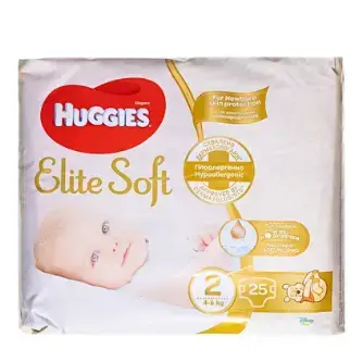 Подгузники Huggies Elite Soft детские, размер 2, 4-6 кг, 25 шт