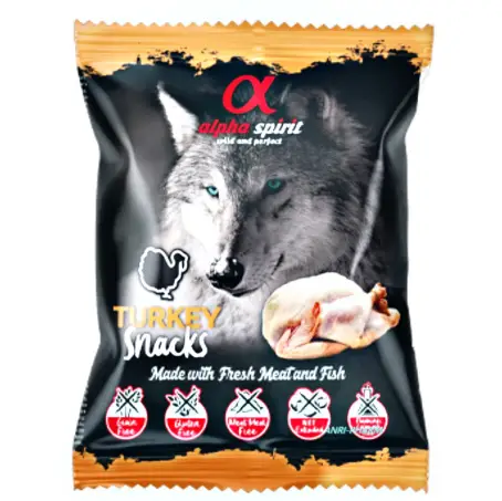 ЛАСОЩІ ДЛЯ СОБАК ALPHA SPIRIT DOG Snacks TURKEY 50 г кубики