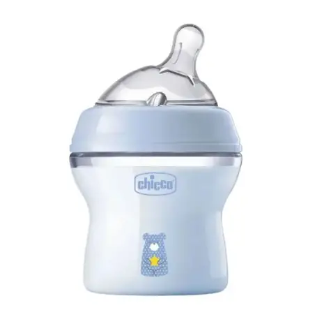 Бутылочка для кормления Chicco Natural Feeling, Color, c силиконовой соской, 150 мл, голубой