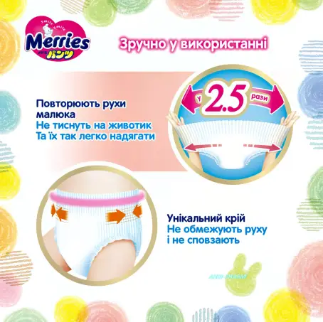 ПІДГУЗ-ТРУСИКИ MERRIES JUMBO р.M (6-11 кг) №33