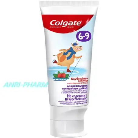 Зубная паста COLGATE ДИТ. Полуниця-м'ята з фторидом 6-9 р. 60 мл