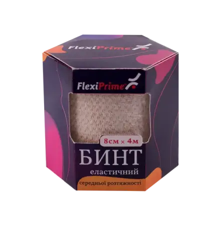 БИНТ ЕЛАСТИЧНИЙ FLEXIPRIME 8см*4,0м.