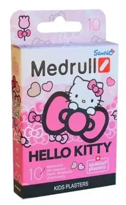 ПЛАСТИР ДИТ. З ПОЛIМ. МАТ. MEDRULL "HELLO KITTY" 25 мм Х 57 мм №10