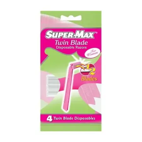 Набор одноразовых женских бритвенных станков SUPER-MAX Disposable short handle Lady 2-х лезв. жін. 4 шт