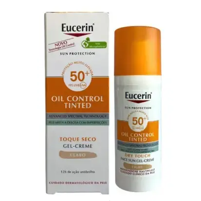 Гель-крем солнцезащитный Eucerin 87937 Sun Oil Control с тонирующим эффектом с SPF 50+ для комб. и проблем. кожи, светлый тон, 50 мл