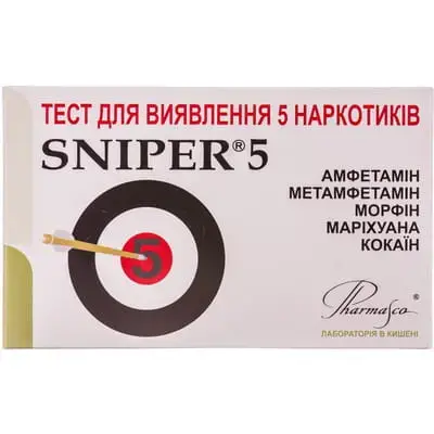 ТЕСТ-КАСЕТА SNIPER для одновр. опред. 5 наркот.