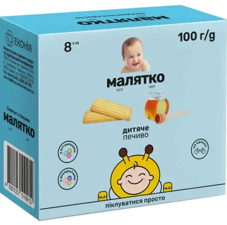 ПЕЧИВО ДИТ. МАЛЯТКО МЕДОВЕ з 12 міс. 100 г