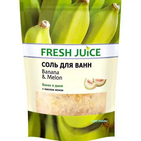 FRESH JUICE СОЛЬ ДЛЯ ВАНН FRESH JUICE БАНАН И ДЫНЯ 500 г дой-пак