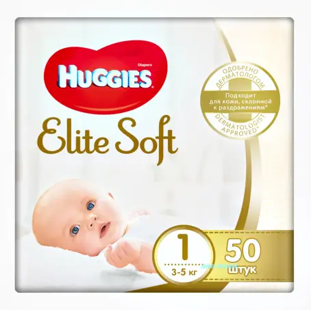 Подгузники Huggies Elite Soft Newborn 1 (3-5 кг) 50 шт