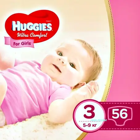 ПОДГУЗ HUGGIES ULTRA COMFORT 3 (5-9 кг) №56 girl