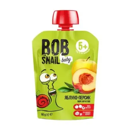 BOB SNAIL Пюре Яблоко-Персик 90 г пауч