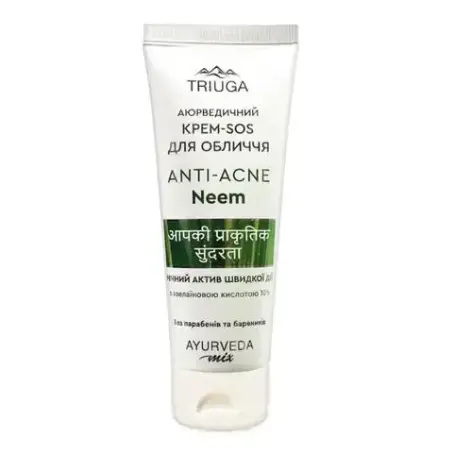 Ночной крем-SOS для лица Triuga Anti-Acne Neem Аюрведический 75 мл