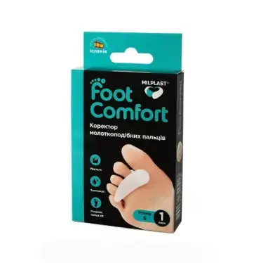 Корректор Milplast Foot Comfort молотковидных пальцев, размер S, пара