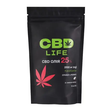 СBD масло-cпрей 25% со вкусом кокоса, 10 мл. ТМ CBD life