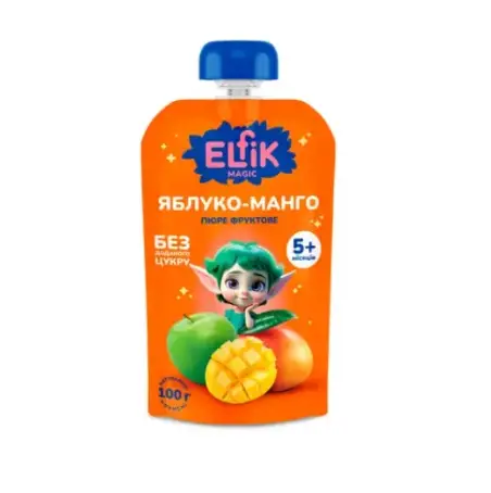 Пюре Elfik Magic яблоко-манго 100 г, doy-pack