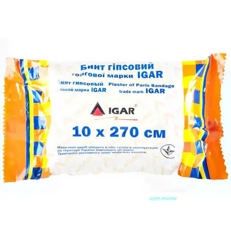 БИНТ ГІПС. IGAR 10 см х 270 см