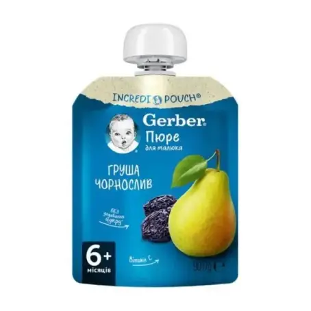 GERBER Пюре Груша и Чернослив 90 г