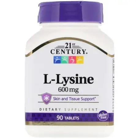 Лизин L-lysine  21st CENTURY, 600мг 90 табл.