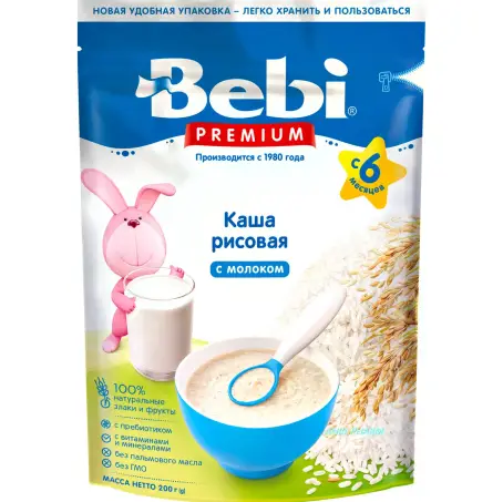 КАША МОЛОЧН. BEBI PREMIUM рис. с 4 мес. 250 г