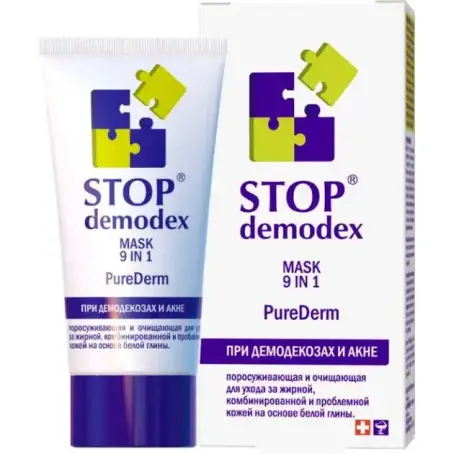 МАСКА STOP DEMODEX PureDerm 9в1 поросуж. очищ. для жирн. пробл. кожи 50 мл