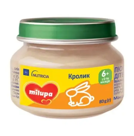 MILUPA Пюре Кролик 6+ мес. 80 г