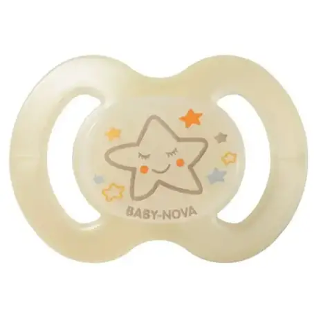 Пустушка силіконова (6-18 міс) бежева Baby-Nova 1 шт.