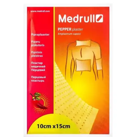 ПЛАСТИР МЕДИЧНИЙ ПЕРЦЕВИЙ MEDRULL 10см Х 15см