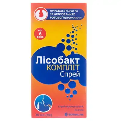 ЛІСОБАКТ КОМПЛІТ СПРЕЙ 30 мл спрей оромук. фл.