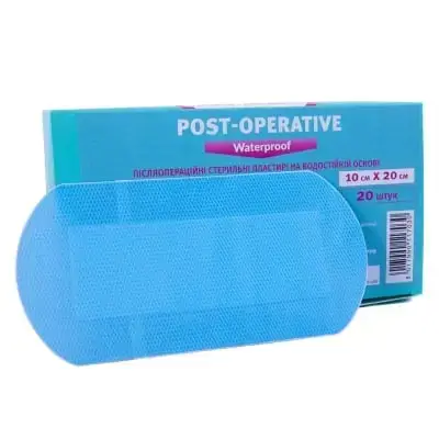 ПЛАСТ. MILPLAST Post-operative waterproof п/операц. стер. на водостійк. осн 10x20см №1