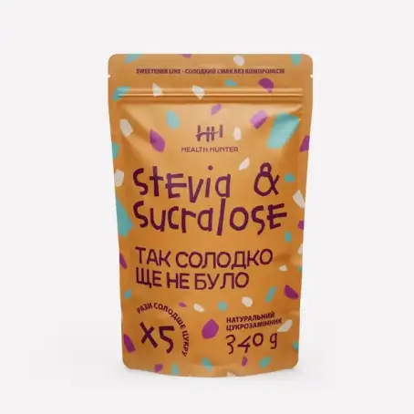 Сахарозаменитель Стевия Сукралоза "STEVIA&SUCRALOSE X5" HEALTH HUNTER 340 г