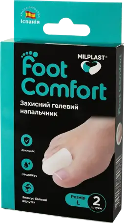 Напальчник гелевий Milplast Foot Comfort захисний, розмір L, 2 штуки