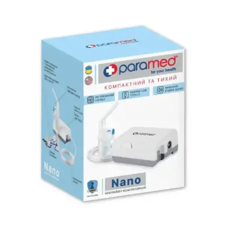 Ингалятор (небулайзер) Paramed Nano компрессорный