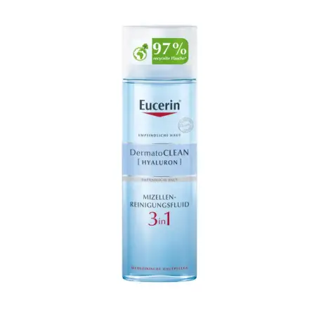 Мицеллярный очищающий флюид 3 в 1 Eucerin (Юцерин) DermatoClean [Hyaluron] для  чувствительной кожи всех типов, 200 мл