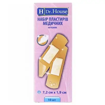 ЛЕЙКОПЛ "H Dr. House" бактериц. на н/ткан. основе 7,2 см х 1,9 см N10