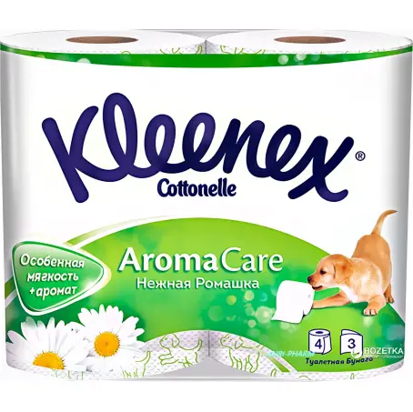 БУМАГА ТУАЛЕТНАЯ Kleenex Белая с аром. Ромашки 4*10 (Kimberly-Clark/037307)