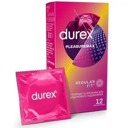 DUREX Pleasuremax Презервативы  рельеф. c ребр. и точк. №12