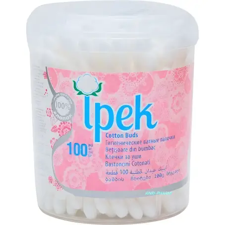 ВАТНЫЕ ПАЛОЧКИ IPEK №100 банка кругл.