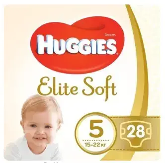 Подгузники Huggies Elite Soft детские, размер 5, 12-22 кг, 28 шт