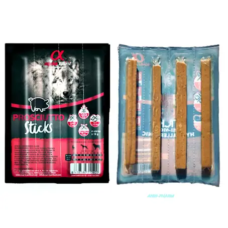 ЛАСОЩІ ДЛЯ СОБАК ALPHA SPIRIT DOG PROSCIUTTO Sticks 10 г №4 палички