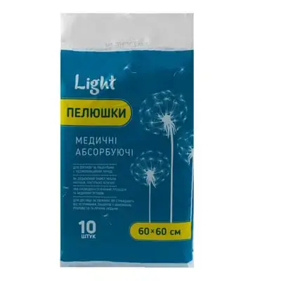 ПЕЛЮШКИ АБСОРБУЮЧІ ПОГЛИНАЮЧІ LIGHT 60 Х 60СМ, №10