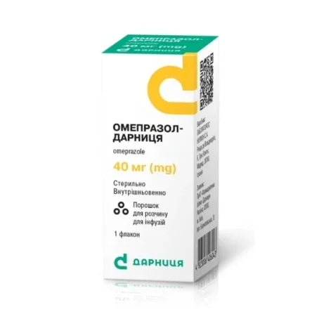 Омепразол-Дарница порошок для р-ра д/инф. по 40 мг №1 во флак.
