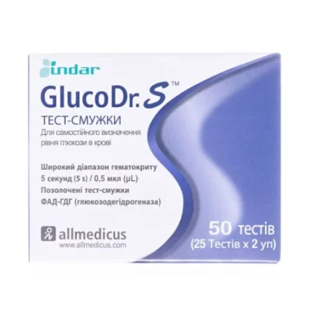 Тест-полоски GlucoDr. S AGM-513S для глюкометра, 50 штук